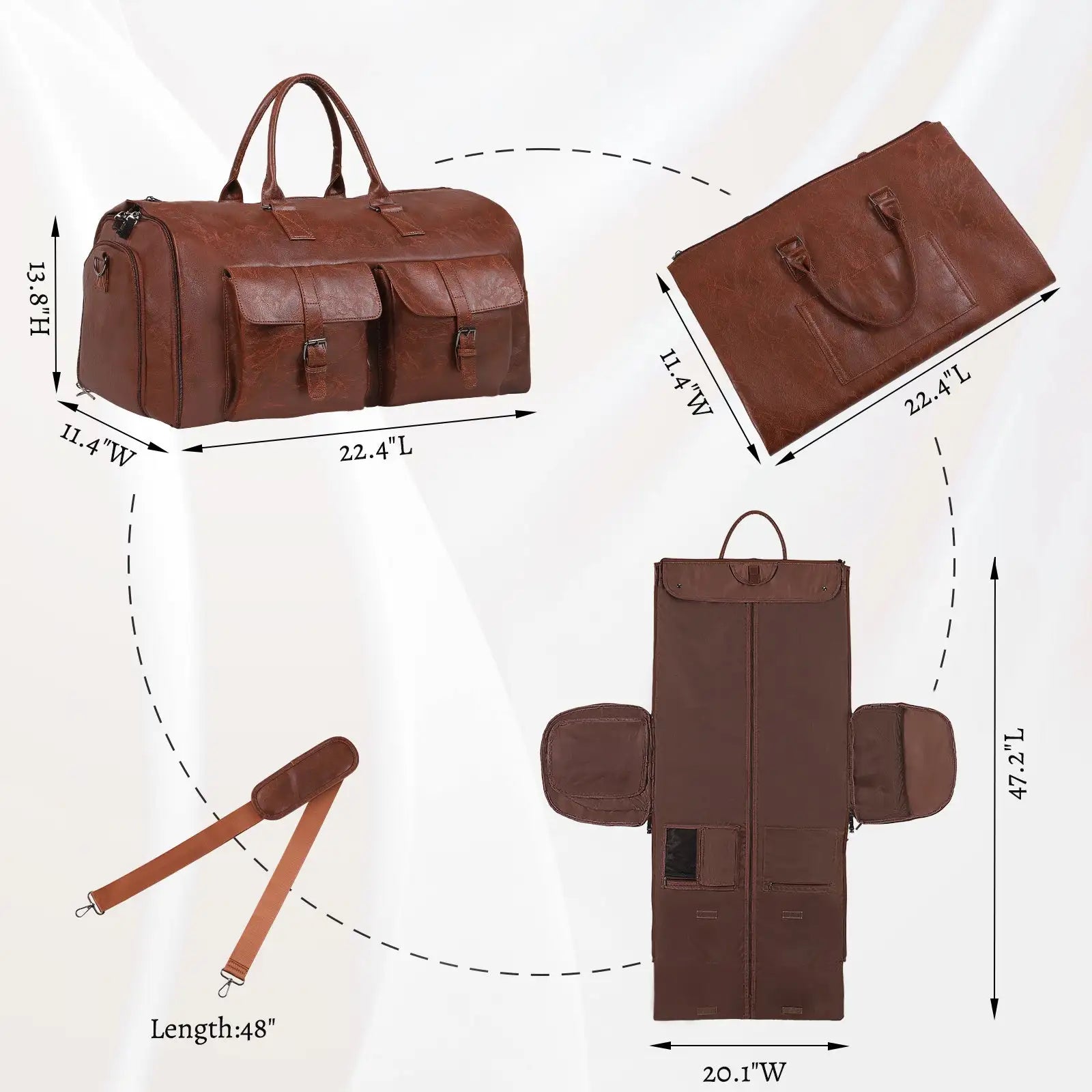 Large Capacity Men's Leather Suit Storage Bag - SJB-DIAMOND ELITES
