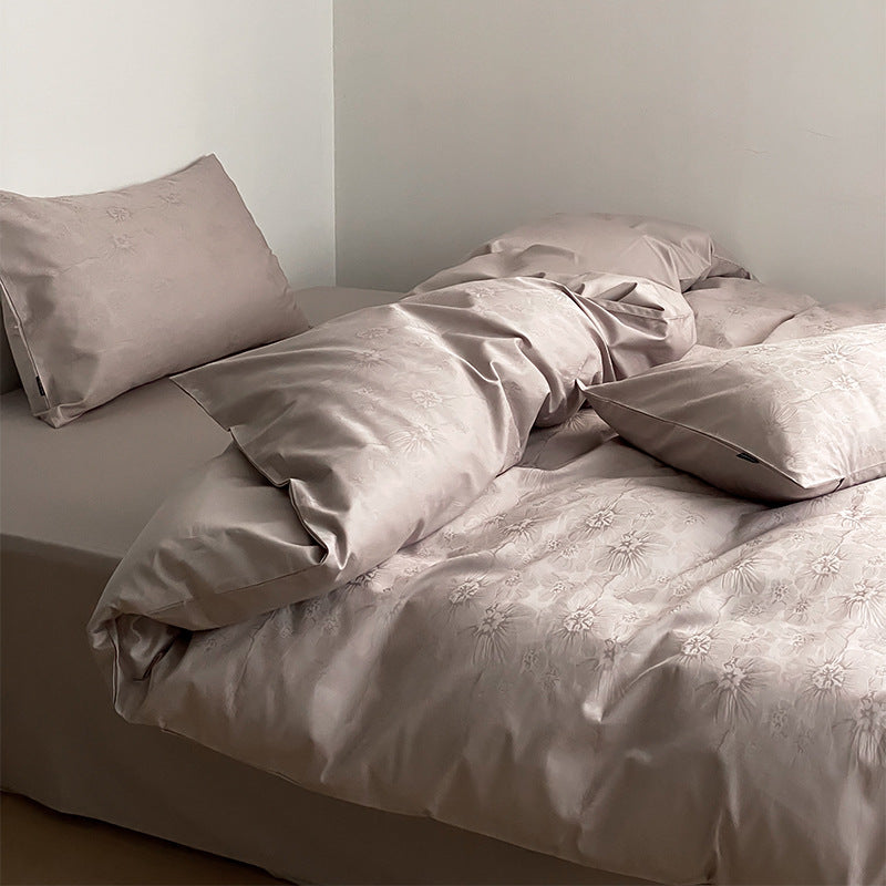 Long Velvet Jacquard Four Piece Pure Cotton Duvet Cover Pi-Mart