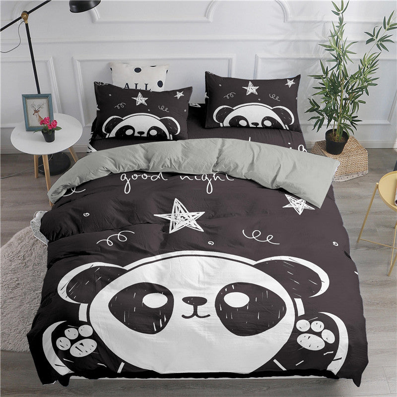 3D Cartoon Animation Bear Bedding Quilt Cover Digital Three-piece Set Pi-Mart