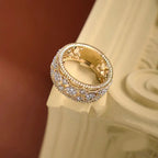 Carved Gold Vintage Court Style Hollow Pattern Ring Lootquake LLC