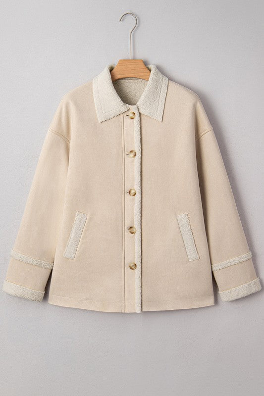 Western Suede Sherpa Lined Jacket THRIXINE