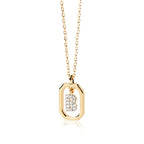 AMORAMOR & FOREVER 14k Gold Plated Dainty Initial Necklaces for Women Monogram Cute Letter Name Choker Necklaces Personalized Tiny Pendant CZ Cubic Zirconia Necklace (B)