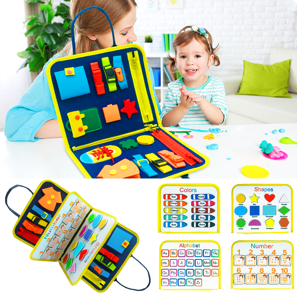 New Busy Book Children's Busy Board Dressing And Buttoning Learning Baby Early Education Preschool Sensory Learning Toy Pi-Mart