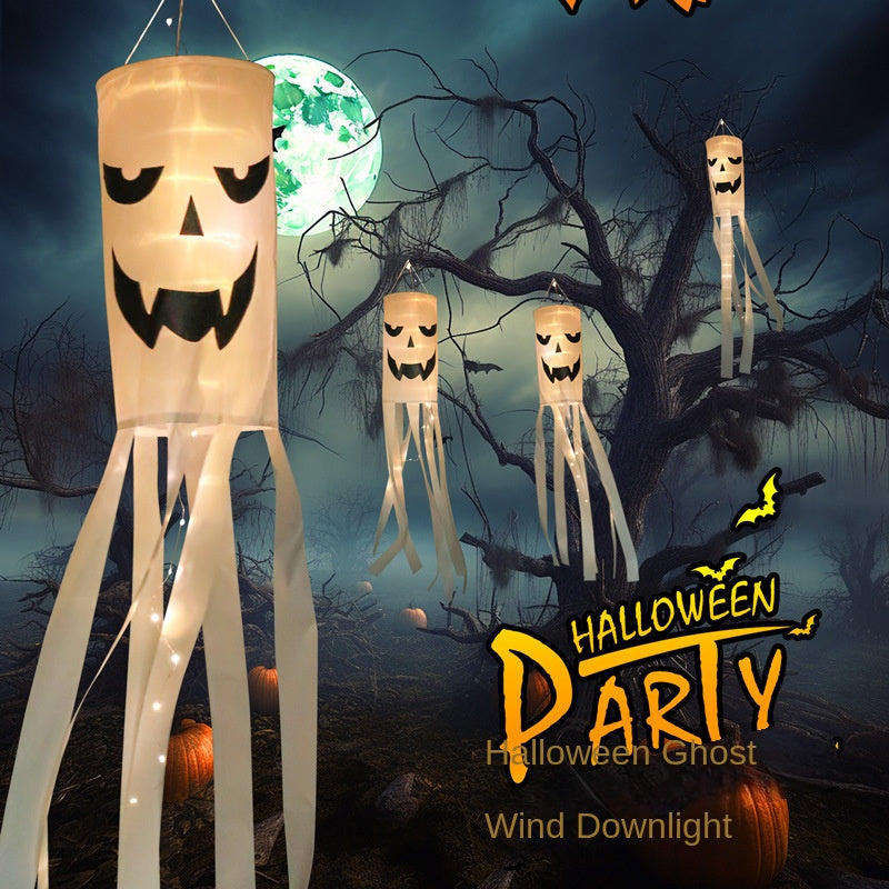 Halloween decorative hair dryer flag pendant ghost festival atmosphere luminous ghost hair dryer outdoor tree hanging supplies hanging ghost - SJB-DIAMOND ELITES