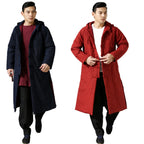 Ethnic Style Cotton Linen Hooded Thick Jacket Pi-Mart