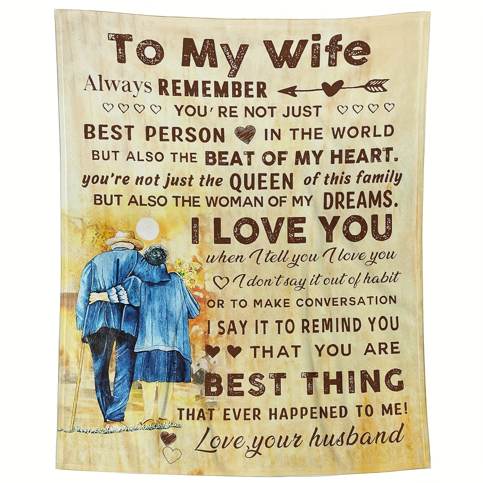 Valentine's Day Gifts For Wife, Wedding Anniversary, Romantic Gifts For Wife, Throw Blanket