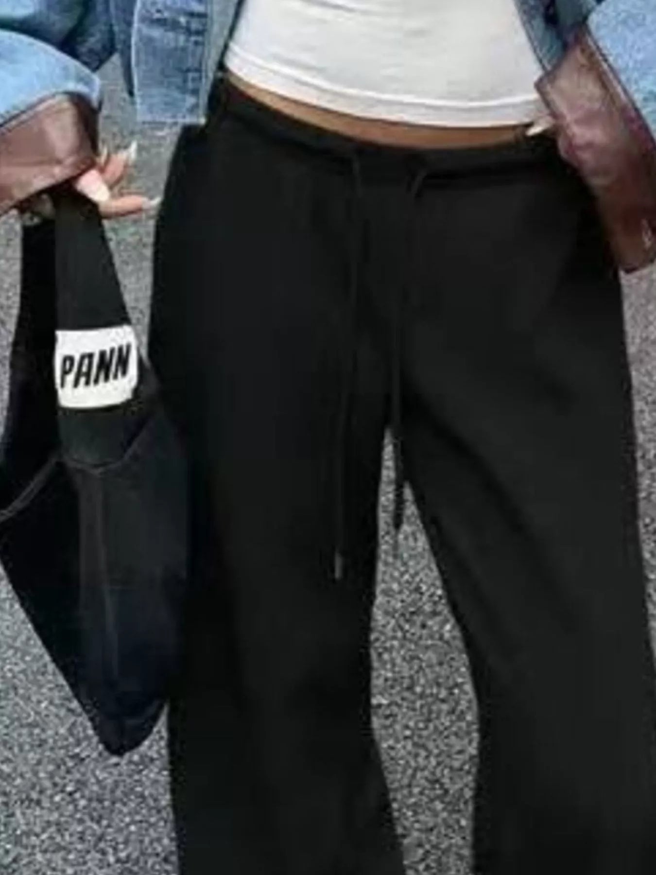 Wide Leg Drawstring Sweatpants THRIXINE