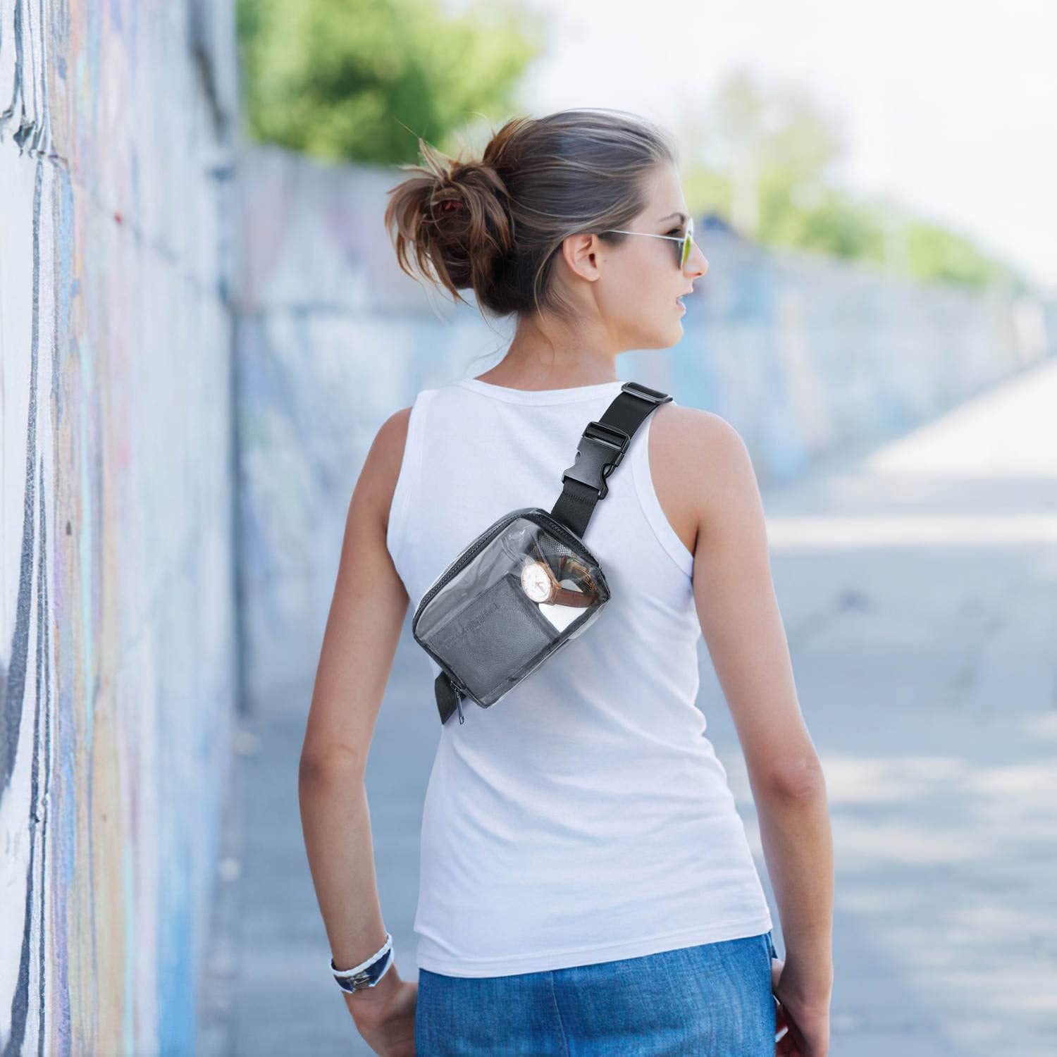 Waterproof Fanny Pack – Transparent Small Crossbody Belt Bag with Adjustable Shoulder Strap, Ideal for Festival, Hiking, Concerts, and Travel, Stadium Approved Waist Bag - SJB-DIAMOND ELITES