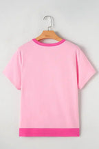 Mint Green Colorblock Half Buttons Henley T Shirt