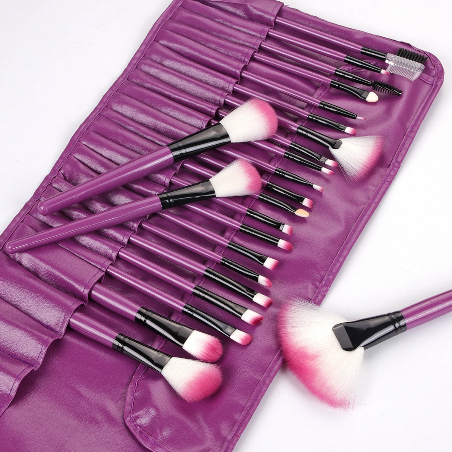 Shadowing 24 Makeup Brushes Set, Brownnatural Wood Pi-Mart