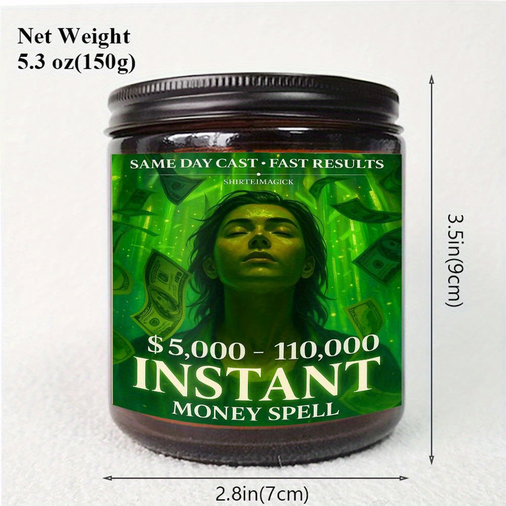 1pc 5. 3 Oz Instant Money Spell Casting Scented Candle Soybean Wax Gift Idea For Women Men Adult Bestie Coworker Husband Wife Him Her Son Daughter Dad Mum Sister Brother Family On Birthday Xmas New Year Funny Unique Essential Lootquake LLC