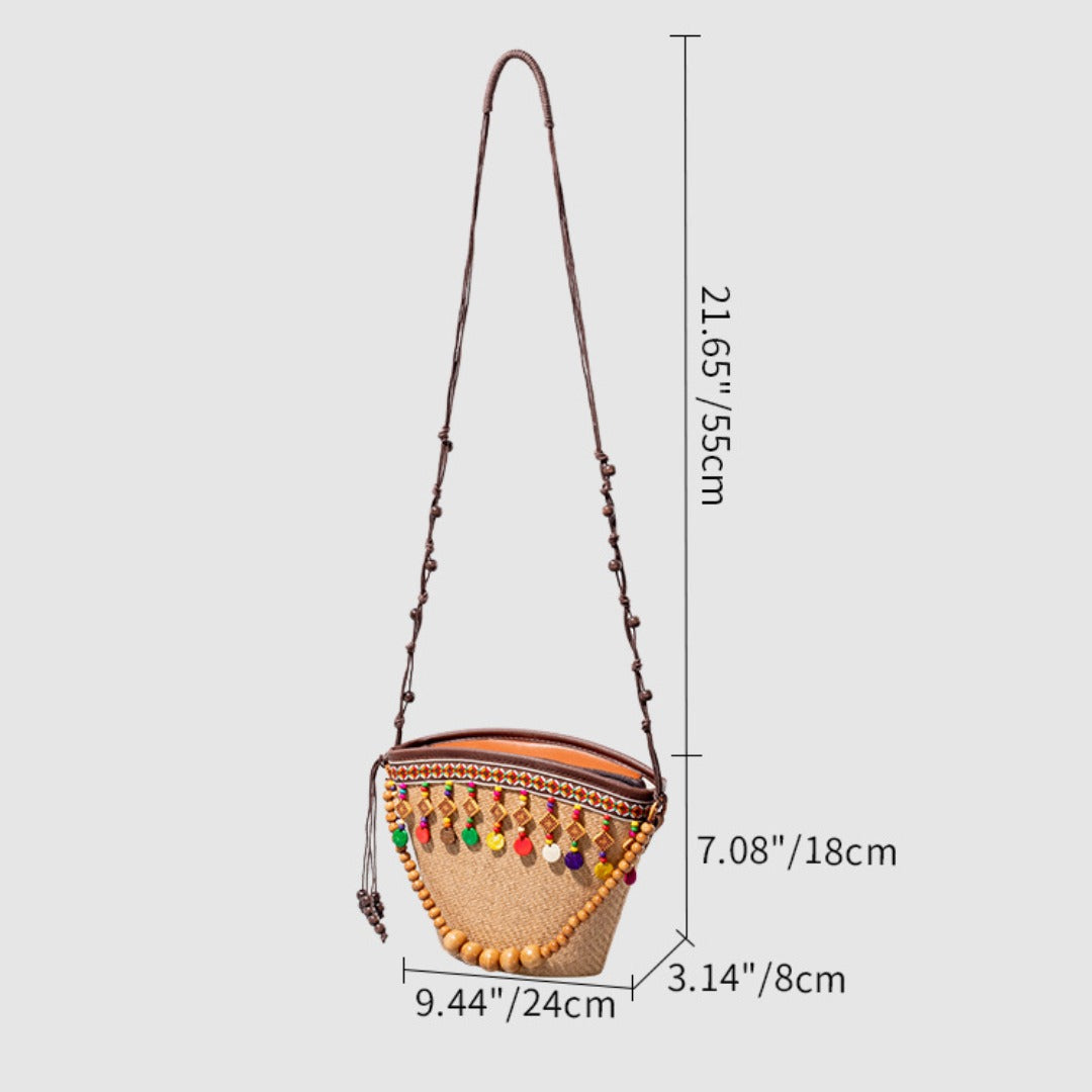 Holiday small straw bag, shoulder bag women's beach bag, small woven bag large capacity handbag hobo - SJB-DIAMOND ELITES