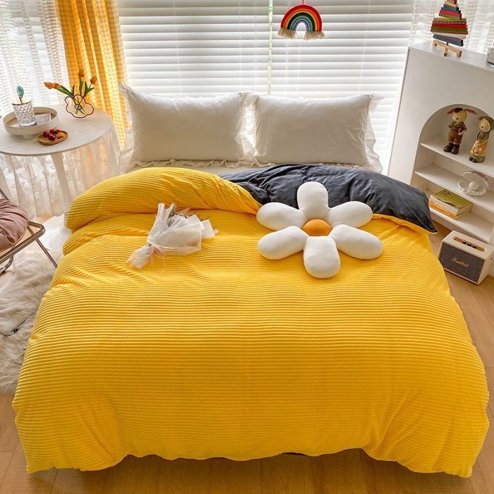 Double-sided Warm Coral Fleece Duvet Cover Pi-Mart