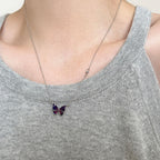 S925 Sliver Color-changed Butterfly Necklace Fashion Novelty Jewelry Pi-Mart