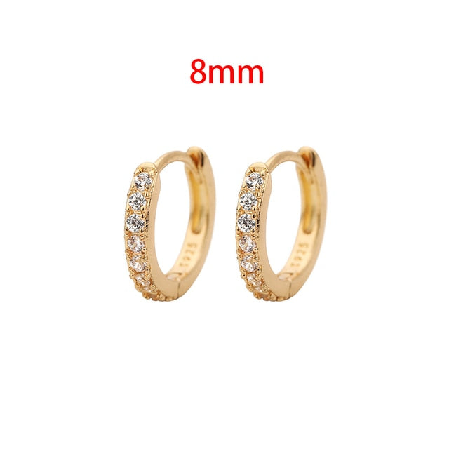 Stainless Steel Minimalist Huggie Hoop Earrings Pi-Mart