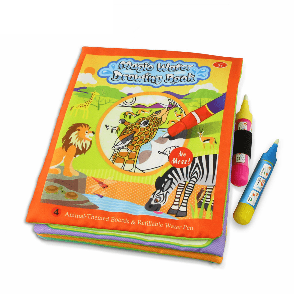 Modern Coloring Magic Water Drawing Book With Pen For Kids and Baby Educational Toy Animals Painting Writing Doodle Cloth Book Kids Drawing Board - SJB-DIAMOND ELITES