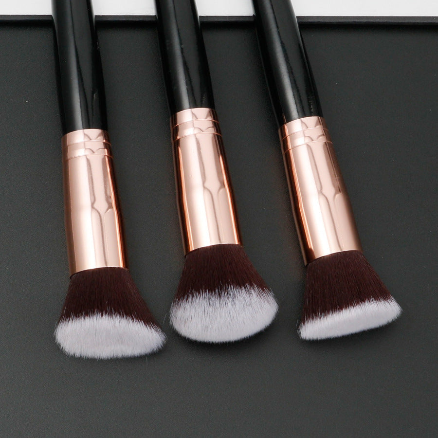 Flat Head Bevel Three Piece Portable Makeup Brush Pi-Mart