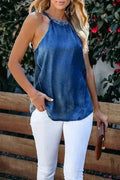 Halter Neck Denim Tank Top - SJB-DIAMOND ELITES