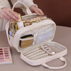 Double layer portable cosmetic bag, large capacity portable cosmetic storage bag, makeup bag organizer,Makeup bag with compartments, - SJB-DIAMOND ELITES