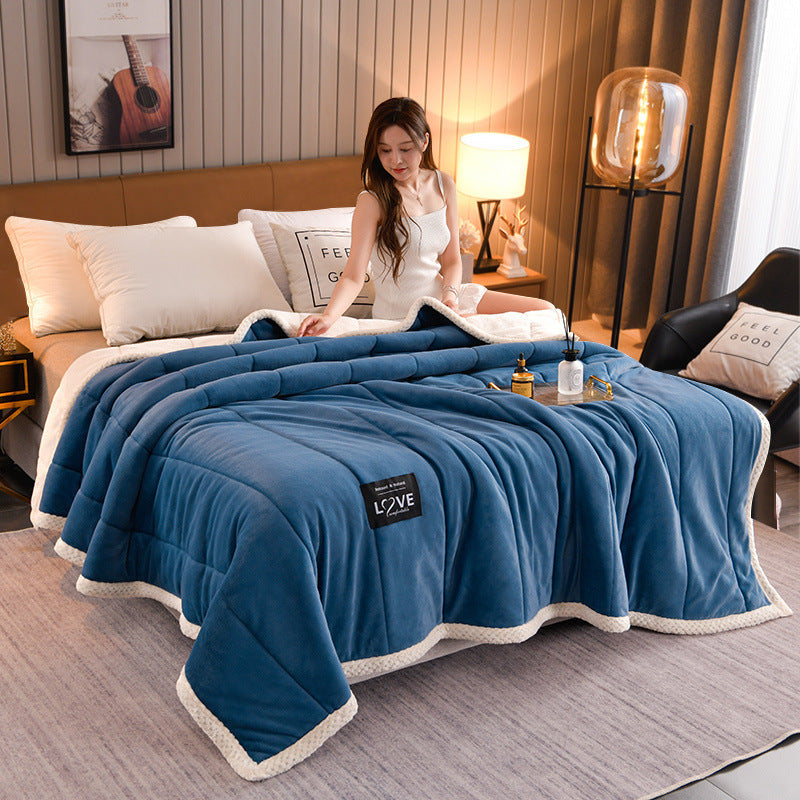 Thick Warm Winter Bed Blankets Wool Blanket Bedspread Pi-Mart