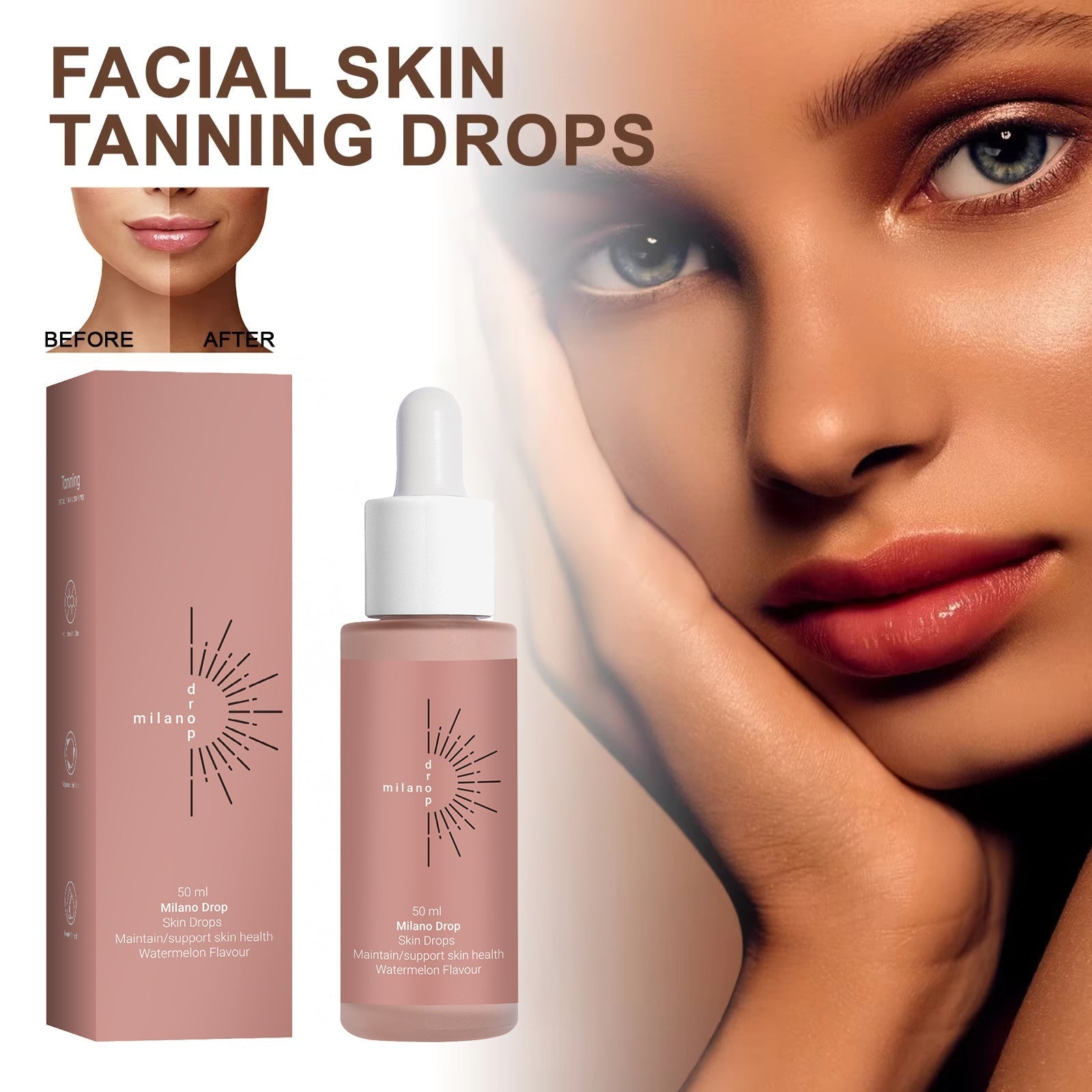 Tanning Face Serum Face Body Tanning Bed Outdoor Fine Line Repair Skin Serum Dark Bronzer Self Tanning Serum Drops Lootquake LLC