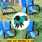 Lawn Aerator Tool Manual Metal Spike Grass Aeration With Dethatching Rake 15 Iron Spikes For Yard And Garden Compacted Soil Aerator Tool Black