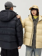 Down Jacket Thickened Couple Winter New Windproof Coat Solid Color Hooded Pi-Mart