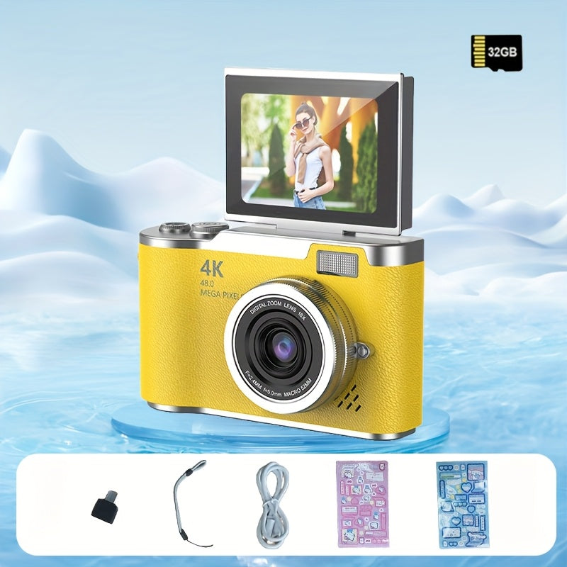 New high-definition digital camera Simple operation of buttons to take photos and videos Beginner entry CCD card machine surprise gift for friends You can choose to use a 32G memory card for direct storage and use portable-mu Lootquake LLC