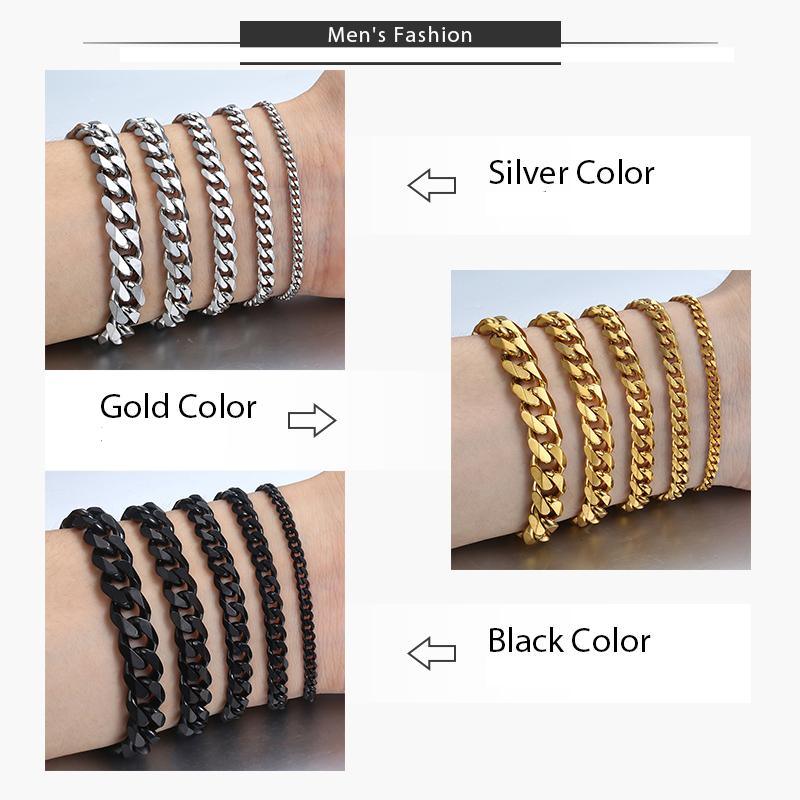 Luxury Popular Trend New Bracelet for Men and Women Curb Cuban Link Chain Stainless Steel Mens Womens Bracelets Chains Jewelry for Men Perfect Gift - SJB-DIAMOND ELITES