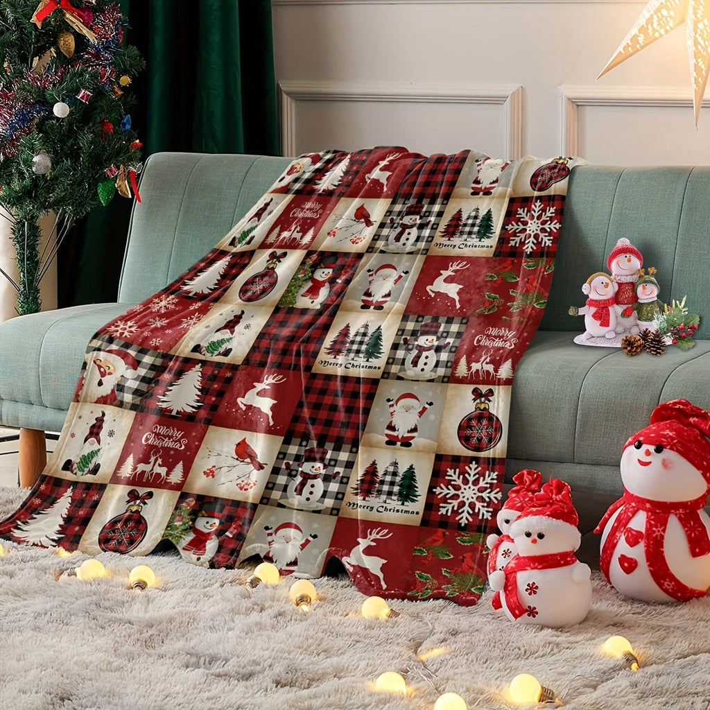 1pc Cozy Cartoon Print Flannel Blanket - Soft, Warm, and Versatile Throw for Couch, Sofa, Office, Bed, Camping, and Travel - Perfect Multi-Purpose Gift for All Seasons