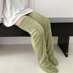 Over Knee High Fuzzy Long Socks Winter Warm Cold Leg Knee Joint Cold-proof Stockings Home Floor Sleeping Socks Pi-Mart