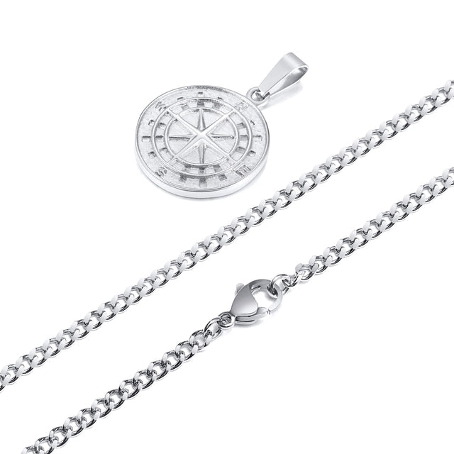 Men's Compass Necklaces Pi-Mart