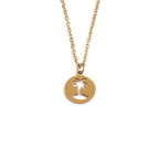 Titanium Steel Hollow Coconut Tree Pendant Neck Accessories Men Pi-Mart