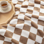 1pc Throw Blankets Flannel Blanket With Checkerboard Grid Pattern Soft Throw Blanket For Couch, Bed, Sofa Luxurious Warm And Cozy For All Seasons