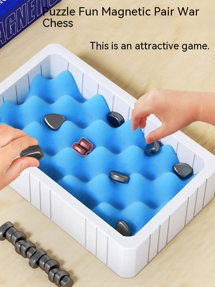 Magnetic Chess Board Game - Concentration Training with Sponge & Rope Accessories Pi-Mart