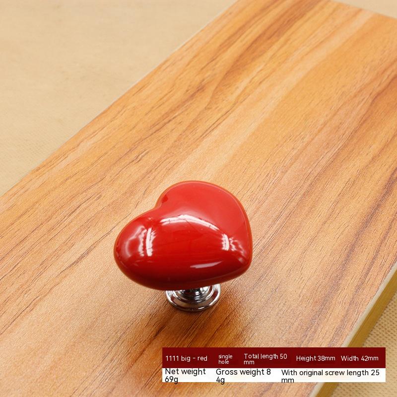 Wardrobe Drawer Cabinet Door Color Heart-shaped Ceramic Handle Pi-Mart