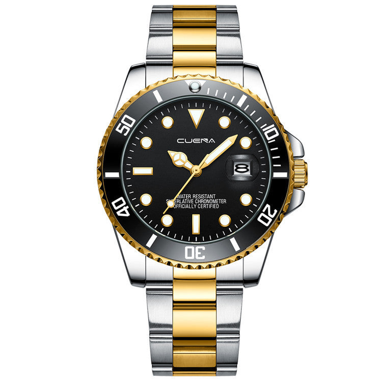 Quartz Watch Steel Band Calendar Fashion Pi-Mart