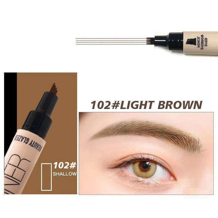 Double-headed Four-fork Eyebrow Pencil Eyeliner Double-headed Pi-Mart