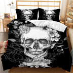 Three-piece Skull Digital Printing Duvet Cover Pi-Mart