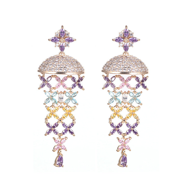 Women's Fashion Personality Flower Earrings Pi-Mart