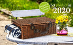 Extra Large Willow Picnic Basket with Service Set for 4 Persons, Natural Wicker Picnic Hamper with Free Food Cooler, Fleece Blanket and Tableware - Best Gift Lootquake LLC