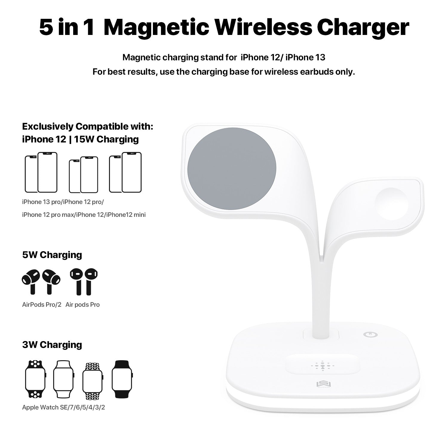 Phone Desktop Wireless Charger Watch Headphone Stand Pi-Mart
