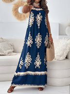 Unique Printed Spaghetti Strap Sleeveless Maxi Dress Elegant Summer Maxi Dress for Women
