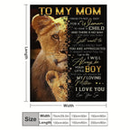 1pc Cozy Flannel Blanket - To My Mom, I Love You, Your Son, The Lion, All-Season Softness For Sofa, Car Sleeping, Office, Camping, Bed, Travel, And Living Room, Gifts For Friends, Besties, Sisters, Family, Birthday Day Gradua