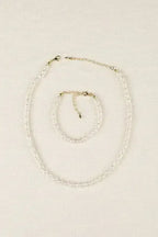 Small-sized natural pearl bracelet, necklace set