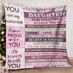 1pc To My Daughter Blanket Creative Text Letter For Daughter Soft Blanket Flannel Blanket For Couch Sofa Office Bed Camping Travel, Multi-purpose Gift Blanket For All Season Lootquake LLC