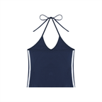 Loki & Ivy Women's Color Block Halter Crop Tank Top