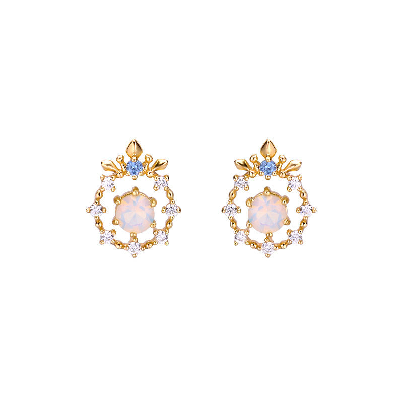 Women's Zircon Anti Allergy Earrings Pi-Mart