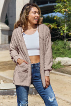 Women Full Size Teddy Hooded Jacket with Pockets Cozy Casual Jacket Comfortable Women Jacket Stevvex