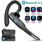 Comfortable Bluetooth Earpiece Wireless Earphone Bluetooth 5.0 Handsfree Earpiece Noise Cancelling HiFi Headset With Dual HD Mic For All Smart Phones Ear Wireless Bluetooth Sport Lightweight Headphones With Case Standby Time For Business Workout Driving Stevvex